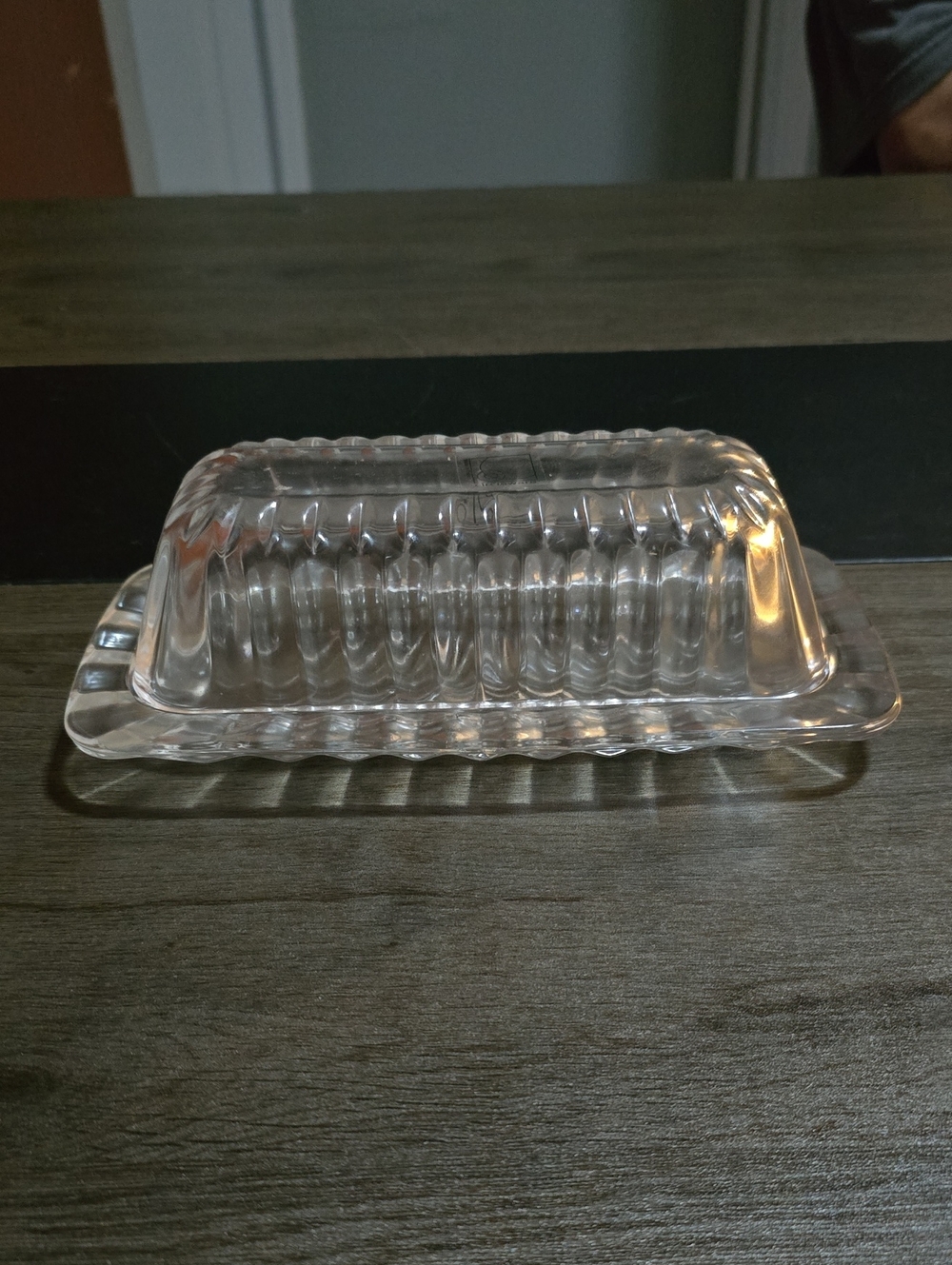 Clear Glass Butter Dish - Classic Rectangular Design